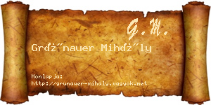 Grünauer Mihály névjegykártya
